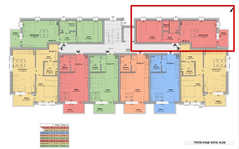 1+1 квартира 55м² в новом ЖК, Солнечный Берег