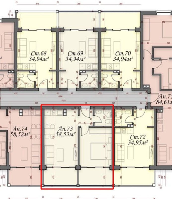 Апартамент в Магнолия 10, Солнечный берег, 58,5 м²