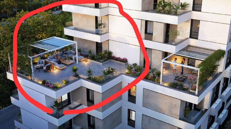 2-комнатная квартира с террасой 84,84 м², 4 этаж, до пляжа 7 минут
